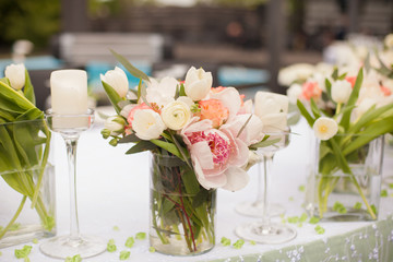 Table set for an event party or wedding reception