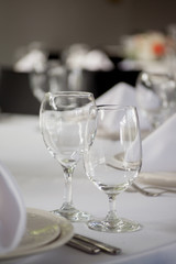 Table set for an event party or wedding reception