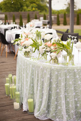 Table set for an event party or wedding reception