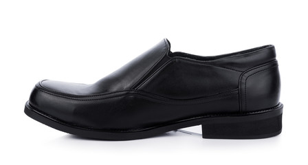 Black Leather shoes isolated on white background