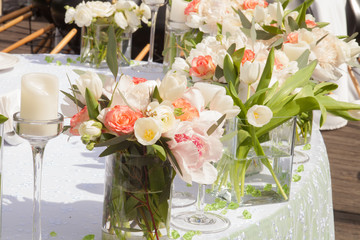 Table set for an event party or wedding reception