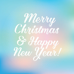 neutral card with inscription happy new year and merry Christmas