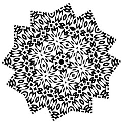 stylized star, flower, mandala.
