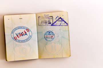 Visas denied stamp in passport