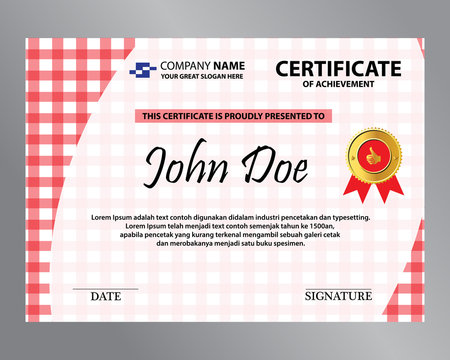 editable red square certificate