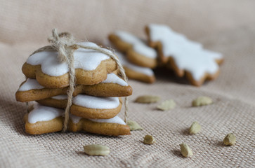 Christmas cookies with glaze 