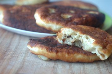 Several fried patties on a plate close-up.
