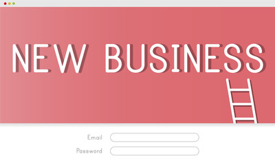 New Business Goals Strategy Target Login Concept