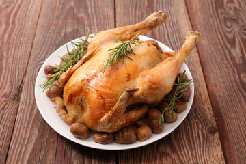 roast chicken with chestnut