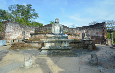 Fototapeta na wymiar The Ruins Of Polonnaruwa, Sri Lanka. Polonnaruwa Is The Second Most Ancient Of Sri Lankas Kingdoms