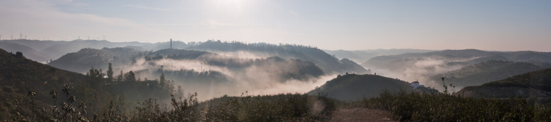 Foggy hills panorama