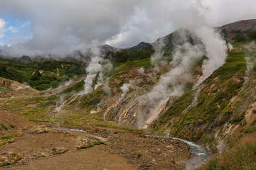Vitrazh Stained Glass Wall in Valley of Geysers.
