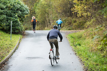 Naklejka premium bike path, cyclists