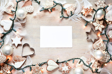 Christmas background with gingerbread © dominikab