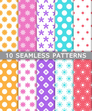 collection of seamless patterns background, vector