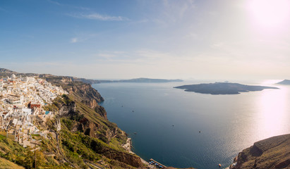 beautiful view of Santorini island