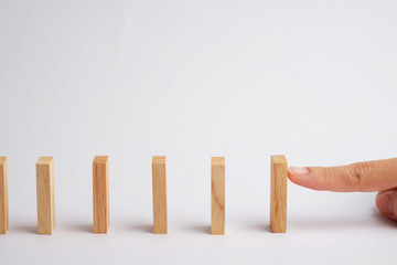 Wooden block of business concept.