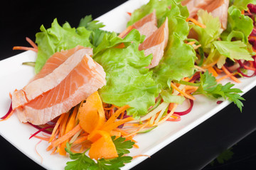 Japanese raw fish with vegetables