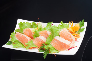 Japanese raw fish with vegetables