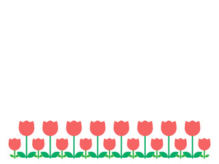Tulip flowers border background vector