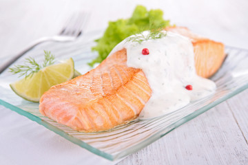 baked salmon fish with cream
