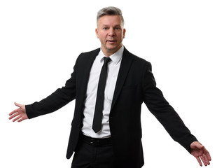 middle aged business man isolated