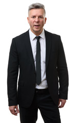 angry businessman isolated on white