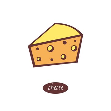 Vector Cheese icon. Isolated on white background. Modern flat icon for business / marketing / internet / Logo. Vector illustration.