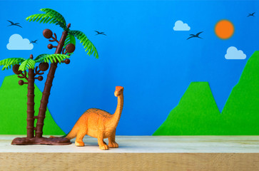 Brachiosaurus dinosaur toy model on wild models background © Noey smiley