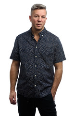 Fototapeta premium Trendy middle aged man isolated