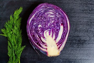 Obraz premium red cabbage . Vegetarian healthy food. 