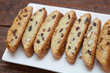 Homemade almond and cranberry cake