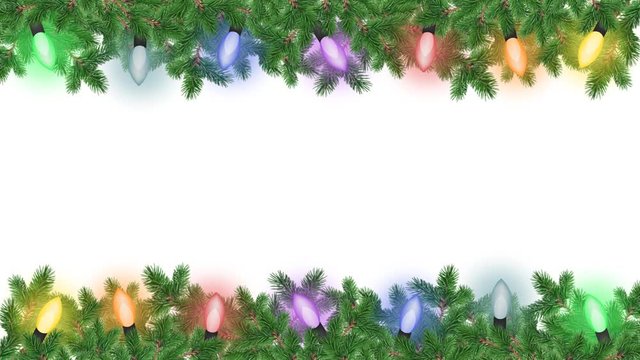 Bright Christmas card with garland