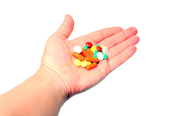 Insulated Hand with pills.