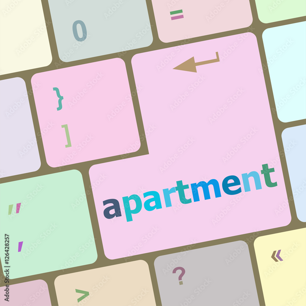Aufkleber computer keyboard with apartment button