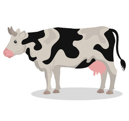 cow animal farm ico vector illustration design