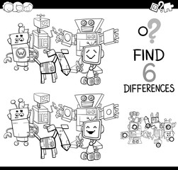 differences with robots coloring page