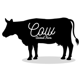 cow animal farm ico vector illustration design