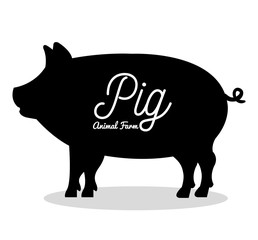 pig animal farm icon vector illustration design