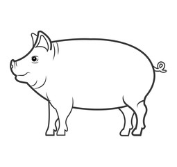 pig animal farm icon vector illustration design