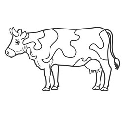 cow animal farm ico vector illustration design