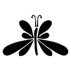 Vector black and white  illustration of insect. Butterfly isolated on the white background. Hand drawn decorative graphic vector logo, icon, sign, symbol, illustration.
