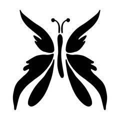 Vector black and white  illustration of insect. Butterfly isolated on the white background. Hand drawn decorative graphic vector logo, icon, sign, symbol, illustration.