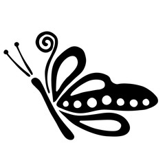 Vector black and white  illustration of insect. Butterfly isolated on the white background. Hand drawn decorative vector logo, icon, sign, tattoo. Graphic vector illustration.