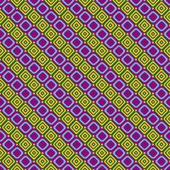 Seamless vector geometrical pattern. Endless pink and yellow background with hand drawn ornamental squares. Graphic vector vintage illustration. Template for cover, fabric, wrapping, background.