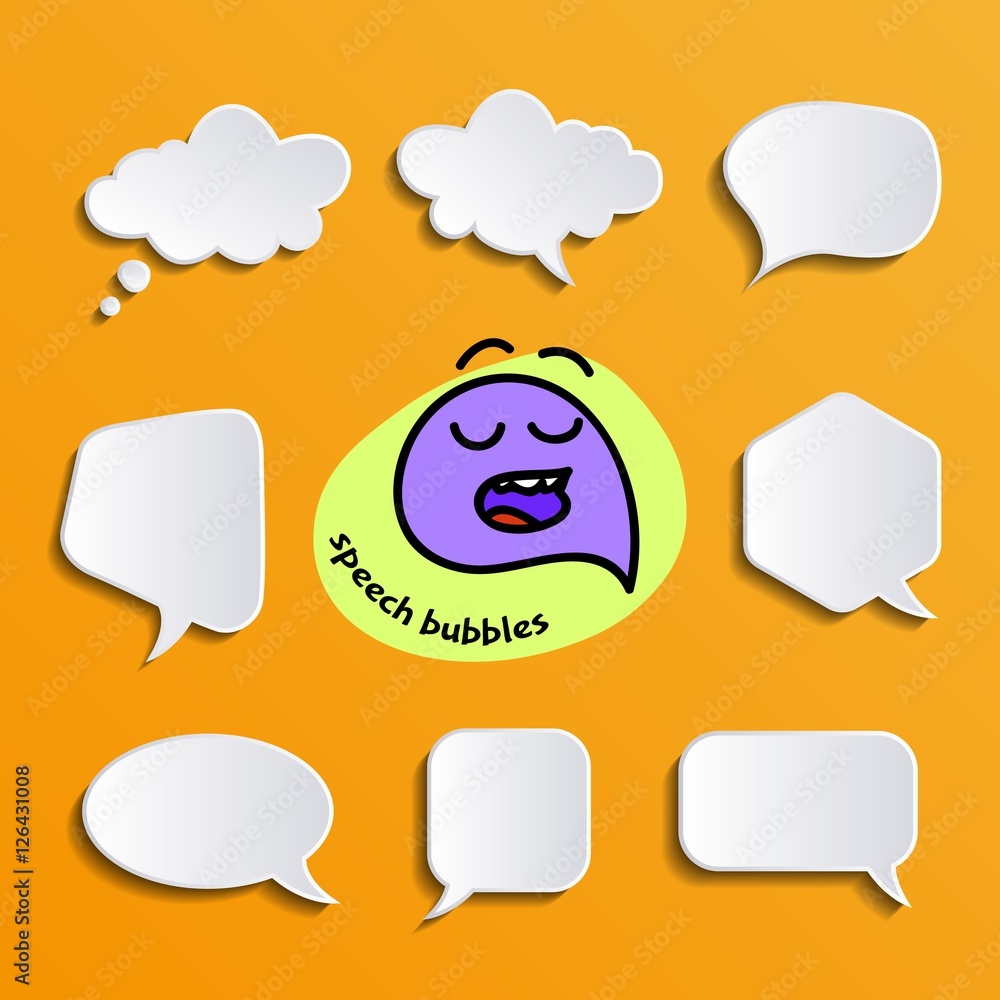 Poster speech bubbles set