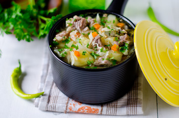 Turkey soup with vegetables