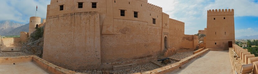 Panoramic view of a fort in Oman