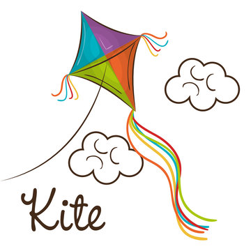 Kite Toy Flying Icon Vector Illustration Design