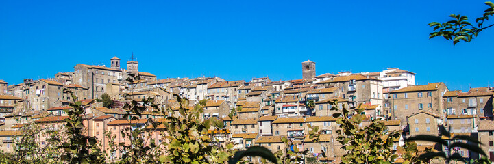 Cityscape of Caprarola, a town in central Italy.